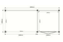 Tuinhuis met veranda plat dak 250 x 250 + 350cm Tuinhuis met veranda plat dak 250 x 250 + 350cm