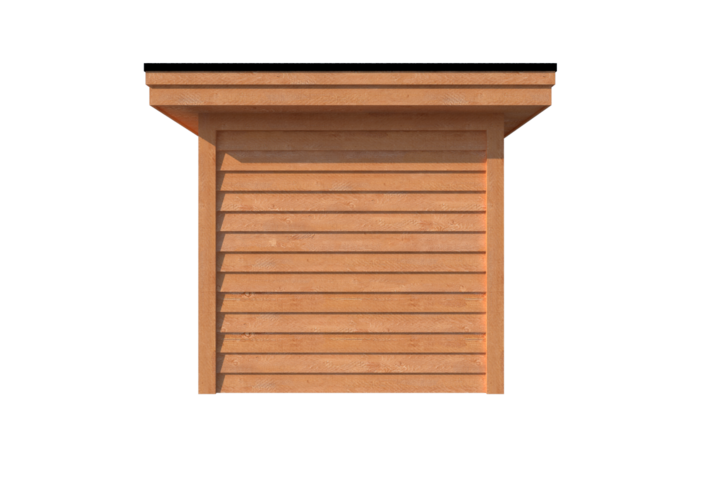 Tuinhuis met veranda plat dak 250 x 250 + 450cm