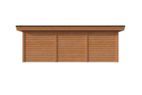 Tuinhuis met veranda plat dak 250 x 250 + 450cm