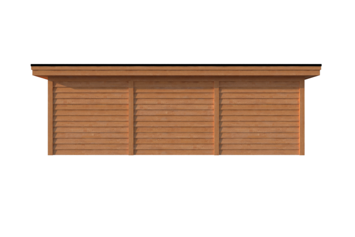 Tuinhuis met veranda plat dak 250 x 250 + 500cm