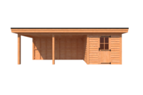 Tuinhuis met veranda plat dak 250 x 250 + 500cm