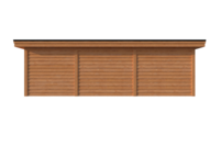 Tuinhuis met veranda plat dak 250 x 250 + 550cm Tuinhuis met veranda plat dak 250 x 250 + 550cm