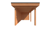 Tuinhuis met veranda plat dak 250 x 250 + 550cm Tuinhuis met veranda plat dak 250 x 250 + 550cm