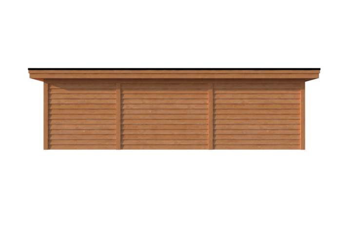 Tuinhuis met veranda plat dak 250 x 250 + 600cm Tuinhuis met veranda plat dak 250 x 250 + 600cm