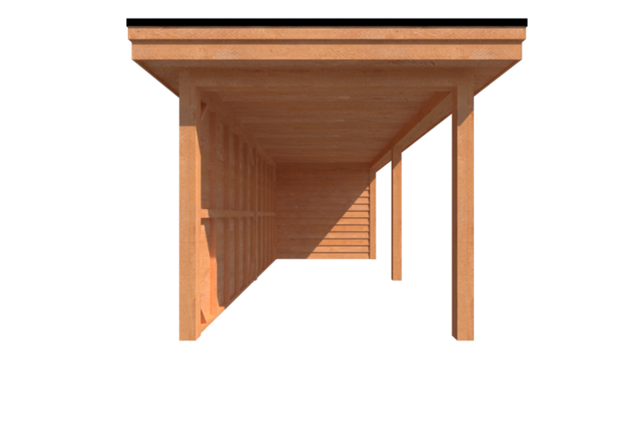 Tuinhuis met veranda plat dak 250 x 250 + 600cm Tuinhuis met veranda plat dak 250 x 250 + 600cm