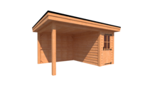 Tuinhuis met veranda plat dak 150 x 300 + 300cm Tuinhuis met veranda plat dak 150 x 300 + 300cm