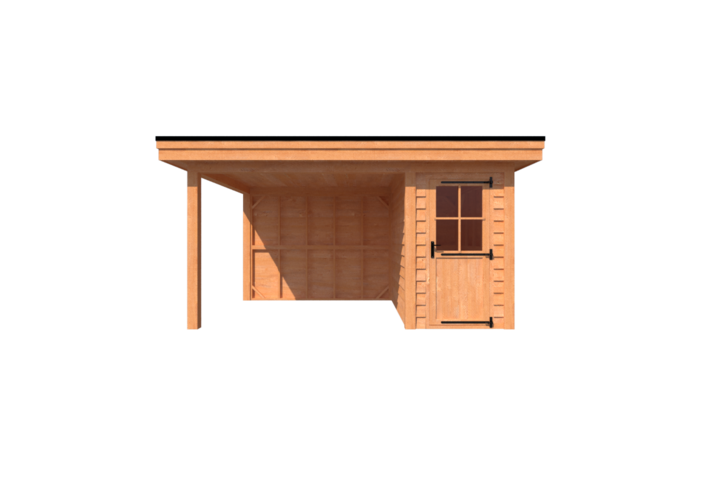 Tuinhuis met veranda plat dak 150 x 300 + 300cm Tuinhuis met veranda plat dak 150 x 300 + 300cm