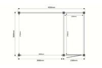 Tuinhuis met veranda plat dak 150 x 300 + 300cm Tuinhuis met veranda plat dak 150 x 300 + 300cm