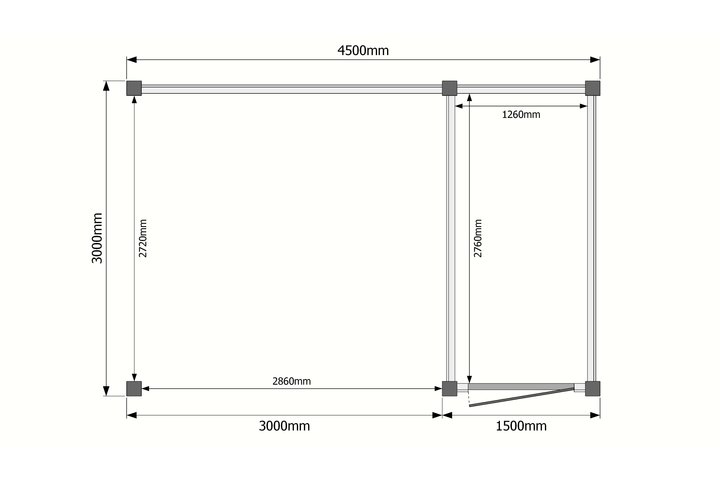 Tuinhuis met veranda plat dak 150 x 300 + 300cm Tuinhuis met veranda plat dak 150 x 300 + 300cm