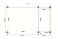 Tuinhuis met veranda plat dak 150 x 300 + 350cm Tuinhuis met veranda plat dak 150 x 300 + 350cm