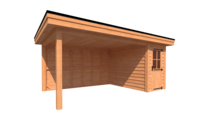 Tuinhuis met veranda plat dak 150 x 300 + 400cm Tuinhuis met veranda plat dak 150 x 300 + 400cm
