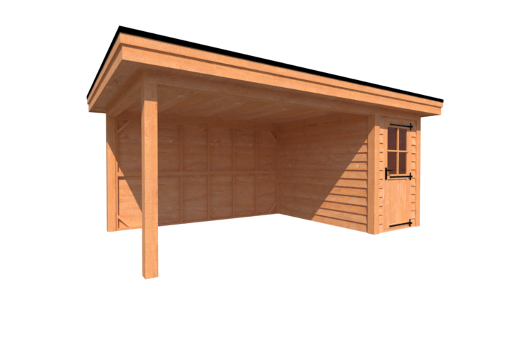 Tuinhuis met veranda plat dak 150 x 300 + 400cm Tuinhuis met veranda plat dak 150 x 300 + 400cm