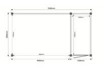 Tuinhuis met veranda plat dak 150 x 300 + 400cm Tuinhuis met veranda plat dak 150 x 300 + 400cm