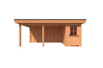 Tuinhuis met veranda plat dak 150 x 300 + 450cm Tuinhuis met veranda plat dak 150 x 300 + 450cm