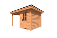 Tuinhuis met veranda plat dak 200 x 300 + 250cm