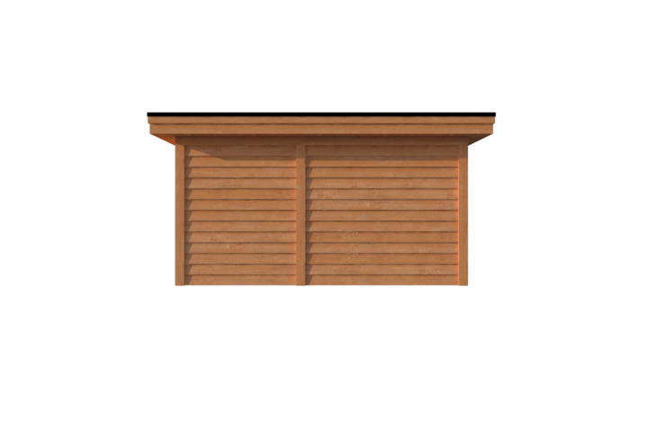 Tuinhuis met veranda plat dak 200 x 300 + 250cm