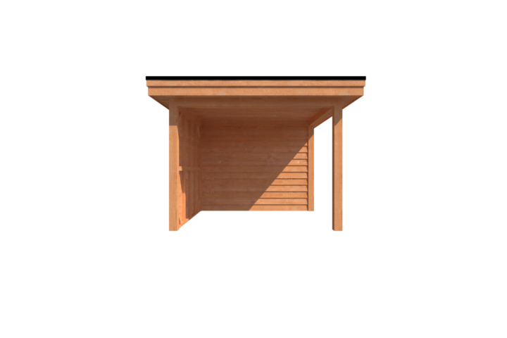 Tuinhuis met veranda plat dak 200 x 300 + 250cm