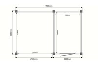 Tuinhuis met veranda plat dak 200 x 300 + 250cm