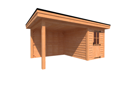 Tuinhuis met veranda plat dak 200 x 300 + 300cm Tuinhuis met veranda plat dak 200 x 300 + 300cm