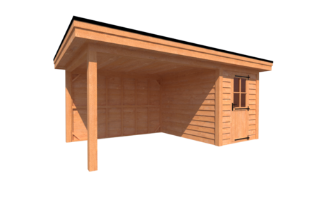 Tuinhuis met veranda plat dak 200 x 300 + 350cm Tuinhuis met veranda plat dak 200 x 300 + 350cm