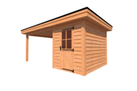 Tuinhuis met veranda plat dak 200 x 300 + 350cm Tuinhuis met veranda plat dak 200 x 300 + 350cm