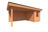 Tuinhuis met veranda plat dak 200 x 300 + 400cm Tuinhuis met veranda plat dak 200 x 300 + 400cm