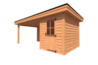 Tuinhuis met veranda plat dak 200 x 300 + 400cm Tuinhuis met veranda plat dak 200 x 300 + 400cm