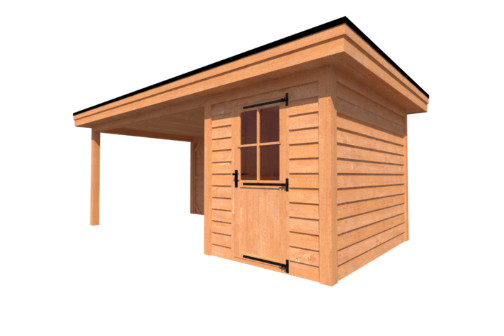 Tuinhuis met veranda plat dak 200 x 300 + 400cm Tuinhuis met veranda plat dak 200 x 300 + 400cm