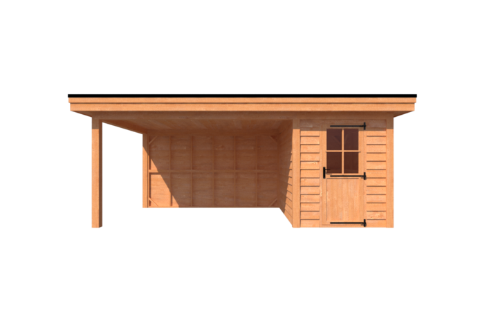 Tuinhuis met veranda plat dak 200 x 300 + 400cm Tuinhuis met veranda plat dak 200 x 300 + 400cm