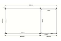 Tuinhuis met veranda plat dak 200 x 300 + 400cm Tuinhuis met veranda plat dak 200 x 300 + 400cm