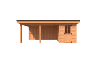 Tuinhuis met veranda plat dak 200 x 300 + 450cm