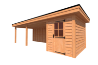 Tuinhuis met veranda plat dak 200 x 300 + 600cm