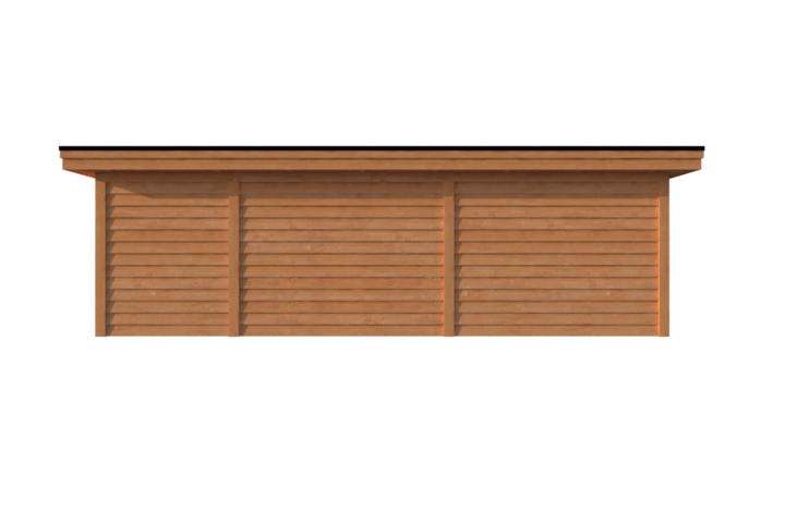 Tuinhuis met veranda plat dak 200 x 300 + 600cm