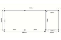 Tuinhuis met veranda plat dak 200 x 300 + 600cm