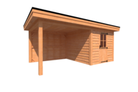 Tuinhuis met veranda plat dak 250 x 300 + 300cm Tuinhuis met veranda plat dak 250 x 300 + 300cm