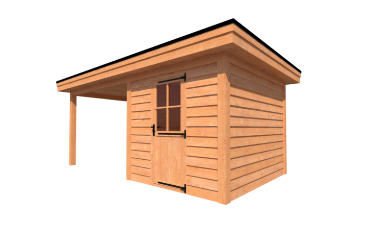 Tuinhuis met veranda plat dak 250 x 300 + 300cm Tuinhuis met veranda plat dak 250 x 300 + 300cm