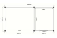Tuinhuis met veranda plat dak 250 x 300 + 350cm Tuinhuis met veranda plat dak 250 x 300 + 350cm