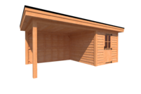 Tuinhuis met veranda plat dak 250 x 300 + 350cm Tuinhuis met veranda plat dak 250 x 300 + 350cm