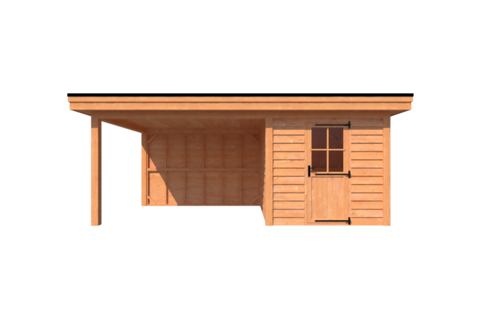 Tuinhuis met veranda plat dak 250 x 300 + 350cm Tuinhuis met veranda plat dak 250 x 300 + 350cm