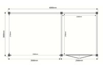 Tuinhuis met veranda plat dak 250 x 300 + 350cm