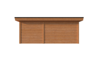 Tuinhuis met veranda plat dak 250 x 300 + 350cm