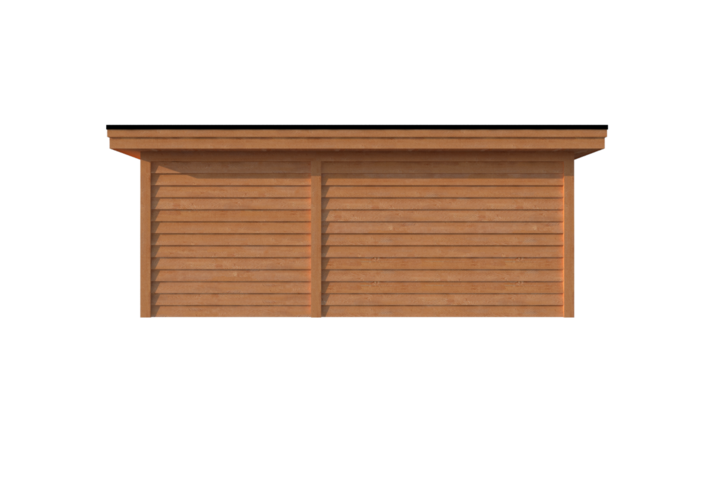 Tuinhuis met veranda plat dak 250 x 300 + 350cm