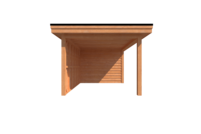 Tuinhuis met veranda plat dak 250 x 300 + 350cm