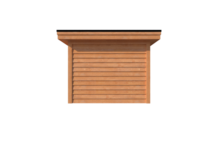 Tuinhuis met veranda plat dak 250 x 300 + 350cm