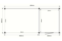 Tuinhuis met veranda plat dak 250 x 300 + 400cm Tuinhuis met veranda plat dak 250 x 300 + 400cm