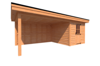 Tuinhuis met veranda plat dak 250 x 300 + 400cm Tuinhuis met veranda plat dak 250 x 300 + 400cm