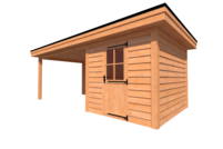 Tuinhuis met veranda plat dak 250 x 300 + 400cm Tuinhuis met veranda plat dak 250 x 300 + 400cm