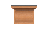 Tuinhuis met veranda plat dak 250 x 300 + 450cm