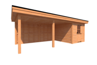 Tuinhuis met veranda plat dak 250 x 300 + 500cm Tuinhuis met veranda plat dak 250 x 300 + 500cm