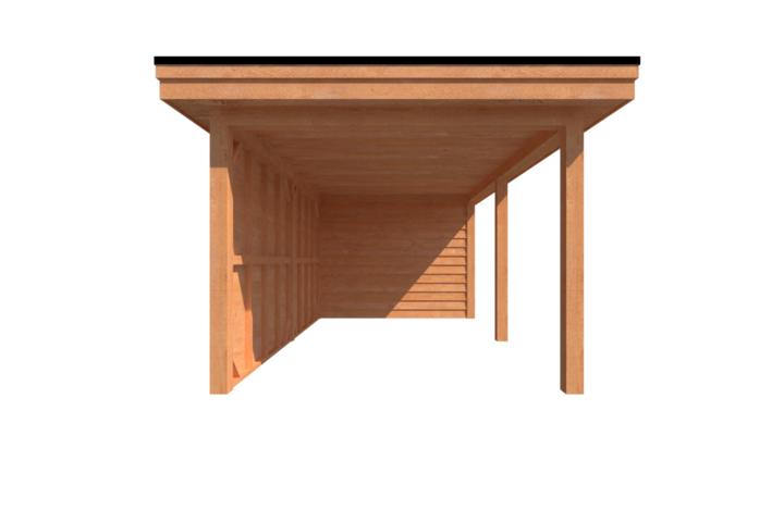 Tuinhuis met veranda plat dak 250 x 300 + 500cm Tuinhuis met veranda plat dak 250 x 300 + 500cm